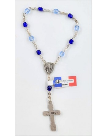 Decade Rosary - glass beads - shades of blue