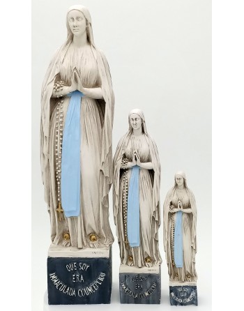 Estatua de Nuestra Señora de Lourdes -  Patinada y coloreada a mano