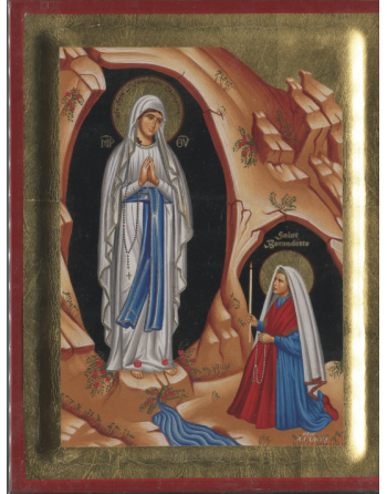Icona dell'apparizione di Lourdes - 10 x 12,5 cm
