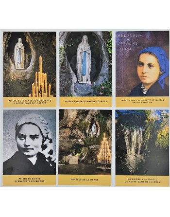 Tarjetas de oración - Santuario de Nuestra Señora de Lourdes - lote de 6