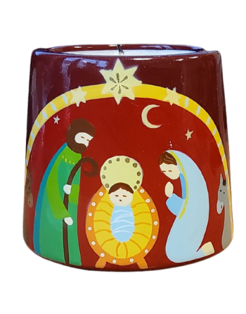 Nativity candle holder in...