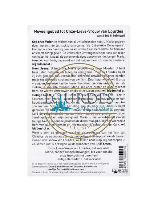 Neuvaine ND Lourdes3 au 11 févrierhollandais/Librairie de la Grotte