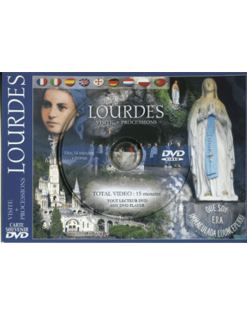 Carte souvenir avec DVD-Lourdes visite et processions.