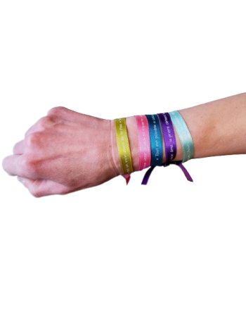 Set of 15 satin friendship bracelets - exclusive to Sanctuary.