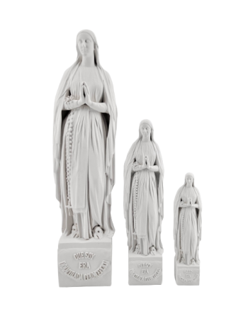 Standbeeld van Onze-Lieve-Vrouw van Lourdes - wit / Librairie de la Grotte