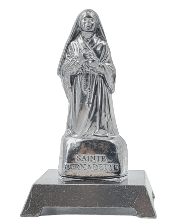 Statuette of Bernadette in ecstasy in metal - 4.5cm