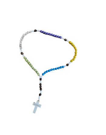 WOODEN MISSIONARY ROSARY ON ROPE