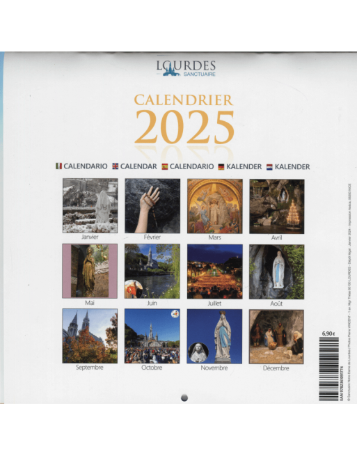 Calendrier International de Lourdes2025 / Librairie de la Grotte