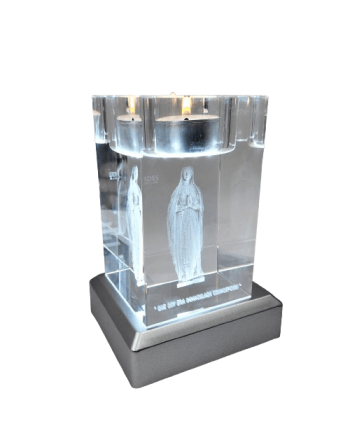 Votive in glass of the Apparition - laser engraved -