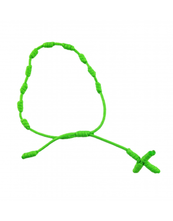 Bracciale regolabile in corda annodata - verde