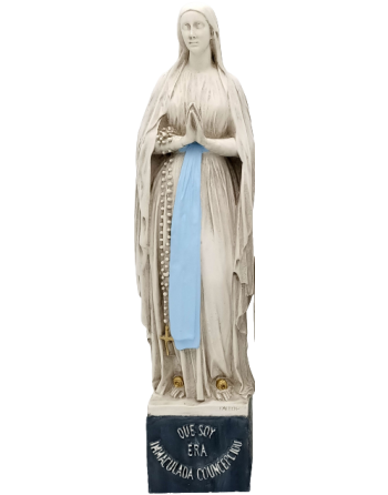 Estatua de Nuestra Señora de Lourdes - Patinada y coloreada a mano - 36cm