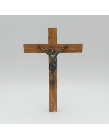 Crucifix en olivier - 18 cm