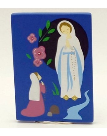 Magnet of the apparition in painted wood - royal blue